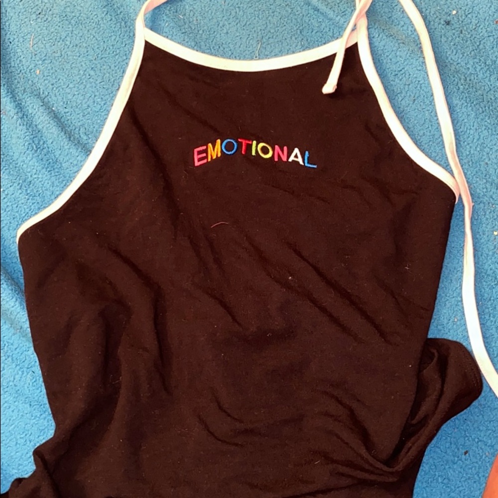 Black halter bodysuit (never worn)